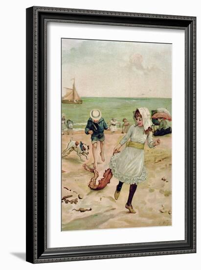 Children and Seaweed from Sunbeams-Edward Ladell-Framed Giclee Print