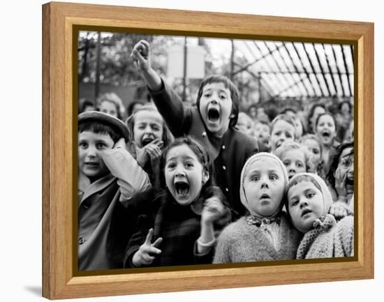 Children at a Puppet Theatre, Paris, 1963-Alfred Eisenstaedt-Framed Premier Image Canvas