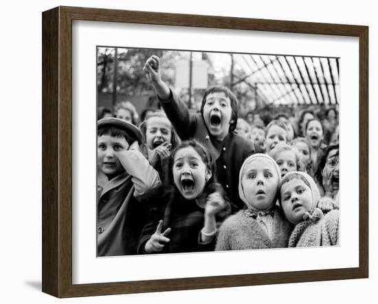 Children at a Puppet Theatre, Paris, 1963-Alfred Eisenstaedt-Framed Premium Photographic Print