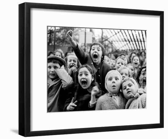 Children at a Puppet Theatre, Paris, 1963-Alfred Eisenstaedt-Framed Premium Photographic Print