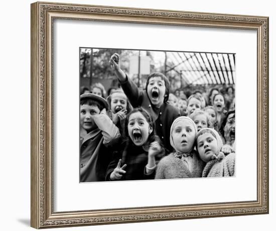 Children at a Puppet Theatre, Paris, 1963-Alfred Eisenstaedt-Framed Premium Photographic Print