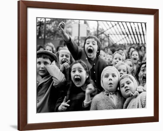 Children at a Puppet Theatre, Paris, 1963-Alfred Eisenstaedt-Framed Premium Photographic Print