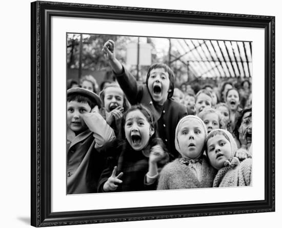 Children at a Puppet Theatre, Paris, 1963-Alfred Eisenstaedt-Framed Premium Photographic Print