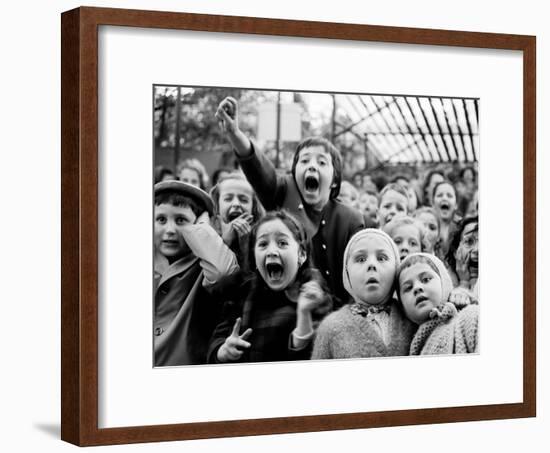 Children at a Puppet Theatre, Paris, 1963-Alfred Eisenstaedt-Framed Photographic Print