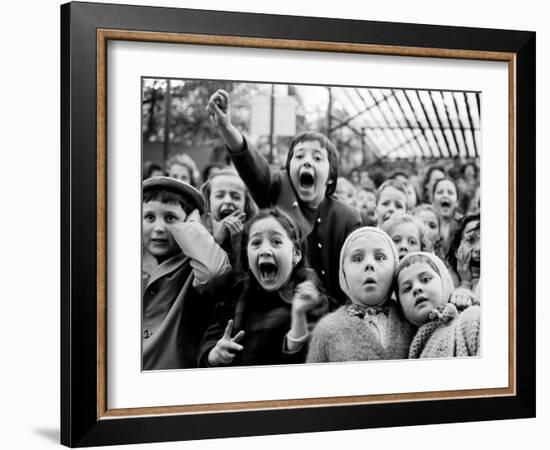 Children at a Puppet Theatre, Paris, 1963-Alfred Eisenstaedt-Framed Photographic Print