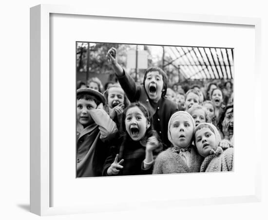 Children at a Puppet Theatre, Paris, 1963-Alfred Eisenstaedt-Framed Photographic Print