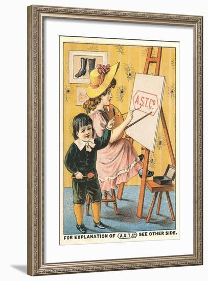 Children at Easel-null-Framed Art Print