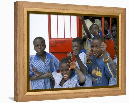 Children at Gambian School, the Gambia, West Africa, Africa-R H Productions-Framed Premier Image Canvas