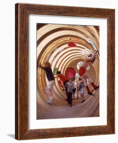 Children at Play in New York City Playgrounds-John Zimmerman-Framed Photographic Print