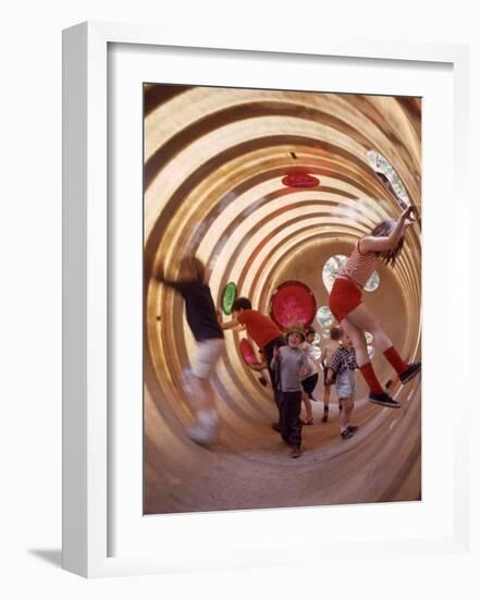 Children at Play in New York City Playgrounds-John Zimmerman-Framed Photographic Print