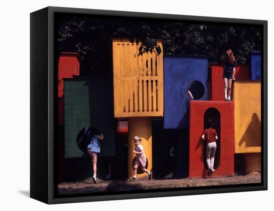 Children at Play in New York City Playgrounds-John Zimmerman-Framed Premier Image Canvas
