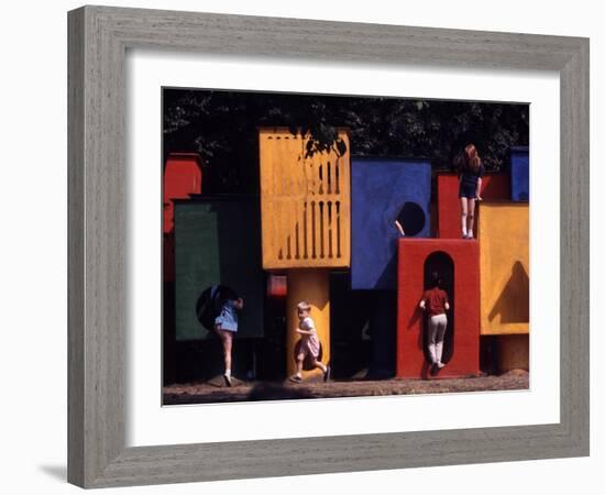 Children at Play in New York City Playgrounds-John Zimmerman-Framed Photographic Print