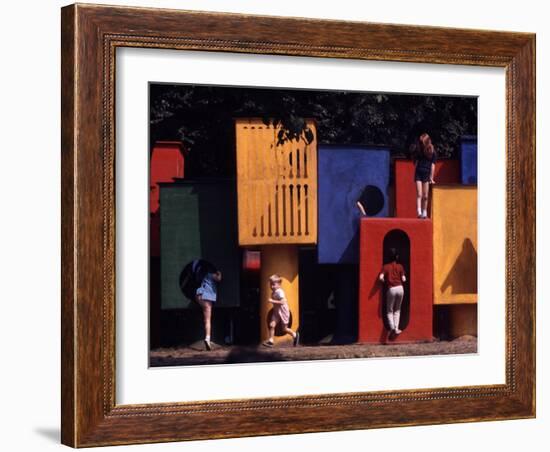 Children at Play in New York City Playgrounds-John Zimmerman-Framed Photographic Print