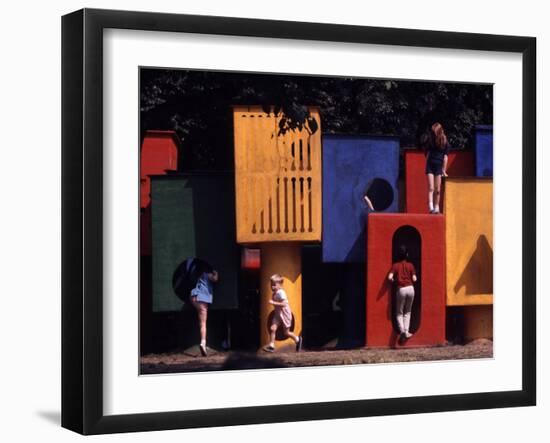 Children at Play in New York City Playgrounds-John Zimmerman-Framed Photographic Print