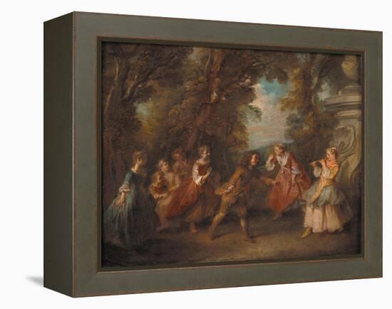 Children at Play in the Open-Nicolas Lancret-Framed Premier Image Canvas