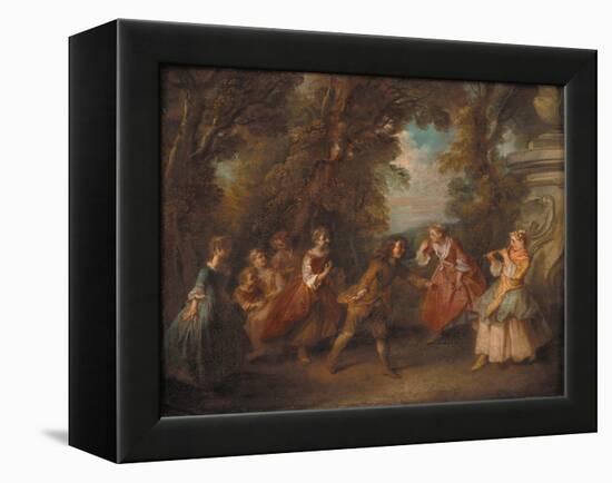 Children at Play in the Open-Nicolas Lancret-Framed Premier Image Canvas