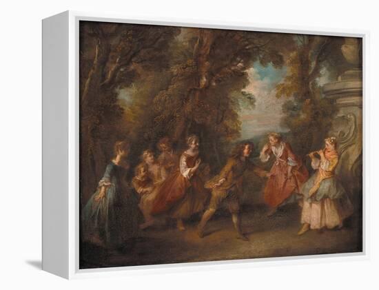 Children at Play in the Open-Nicolas Lancret-Framed Premier Image Canvas