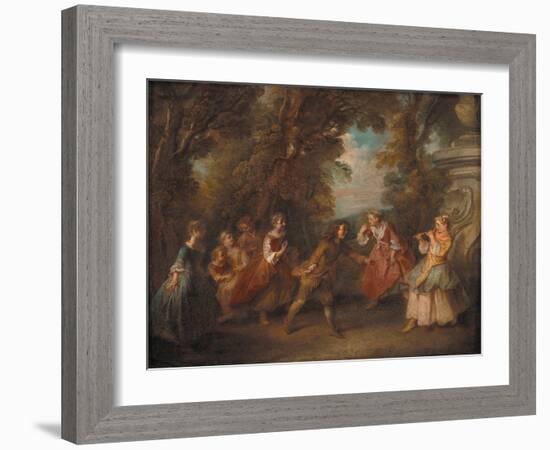 Children at Play in the Open-Nicolas Lancret-Framed Giclee Print