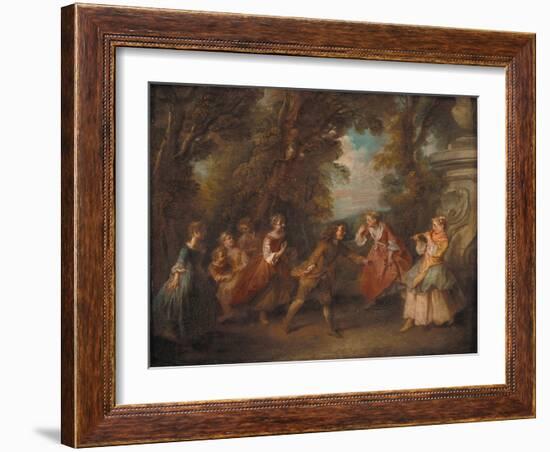 Children at Play in the Open-Nicolas Lancret-Framed Giclee Print