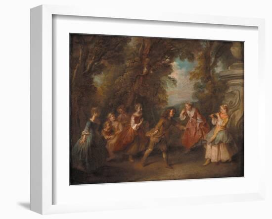 Children at Play in the Open-Nicolas Lancret-Framed Giclee Print