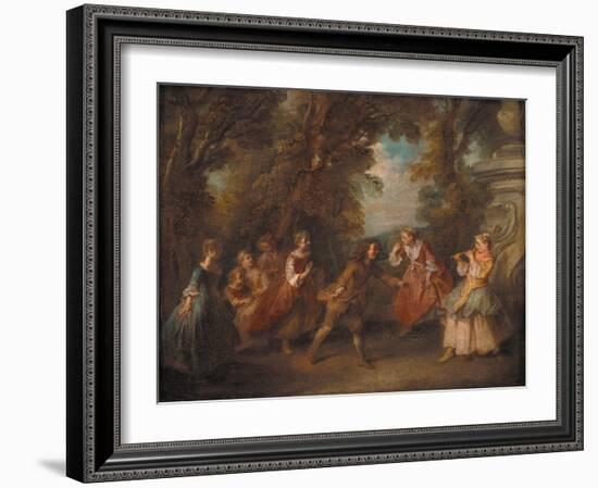 Children at Play in the Open-Nicolas Lancret-Framed Giclee Print