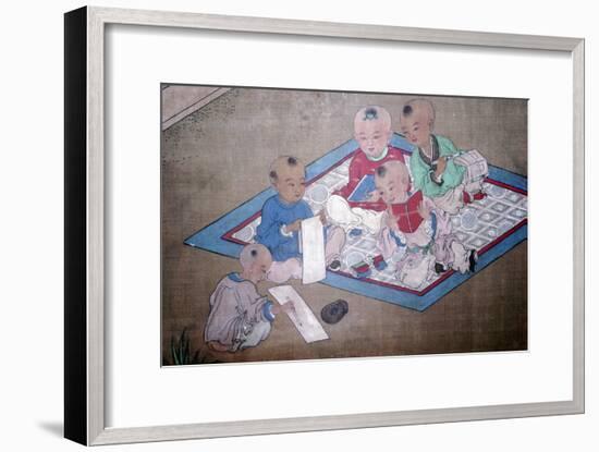 Children at play, Japanese painting, 18th century. Artist: Unknown-Unknown-Framed Giclee Print