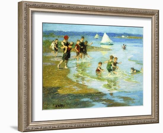 Children at Play on the Beach-Edward Henry Potthast-Framed Giclee Print