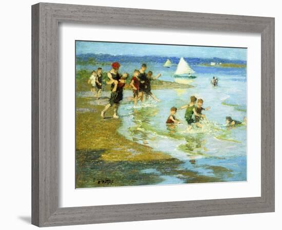 Children at Play on the Beach-Edward Henry Potthast-Framed Giclee Print