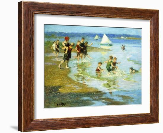 Children at Play on the Beach-Edward Henry Potthast-Framed Giclee Print