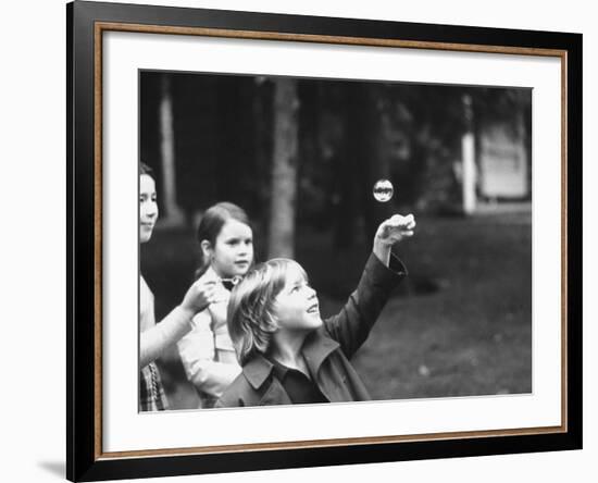 Children at School Bus Stop-Ralph Morse-Framed Photographic Print