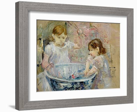 Children at the Basin, 1886-Berthe Morisot-Framed Giclee Print