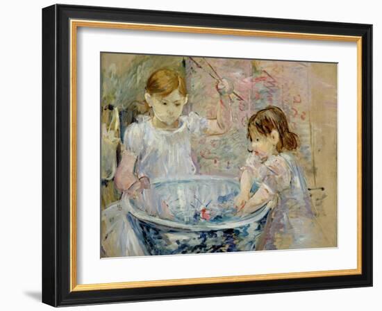 Children at the Basin, 1886-Berthe Morisot-Framed Giclee Print