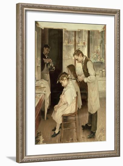 Children at the Hairdresser's-null-Framed Giclee Print