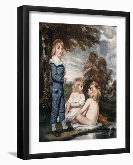 Children Bathing, 18th Century-L Edwards-Framed Giclee Print