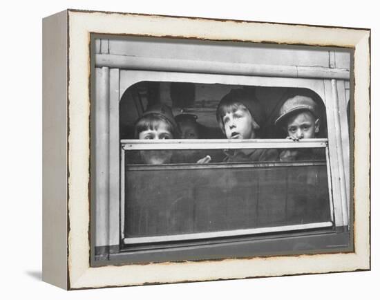 Children Being Evacuated from City During Ongoing German Bombing Blitz, aka the Battle of Britain-Hans Wild-Framed Premier Image Canvas