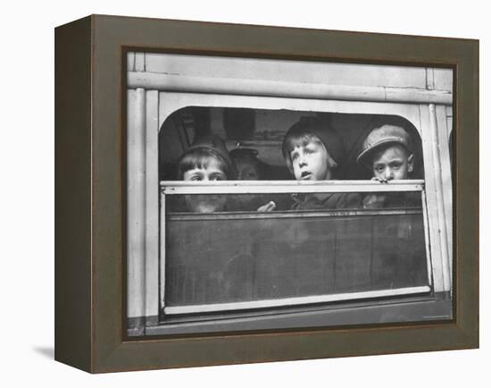Children Being Evacuated from City During Ongoing German Bombing Blitz, aka the Battle of Britain-Hans Wild-Framed Premier Image Canvas