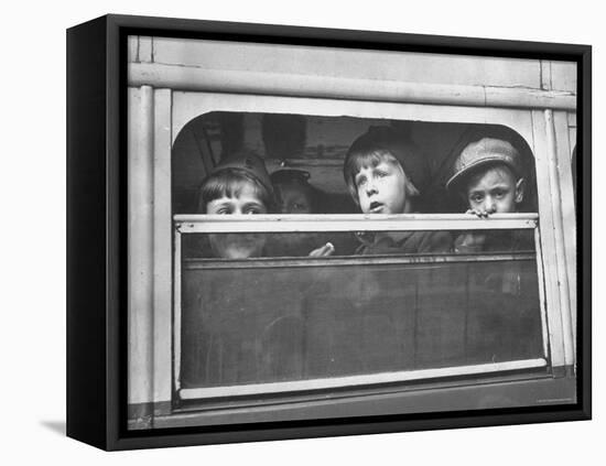 Children Being Evacuated from City During Ongoing German Bombing Blitz, aka the Battle of Britain-Hans Wild-Framed Premier Image Canvas