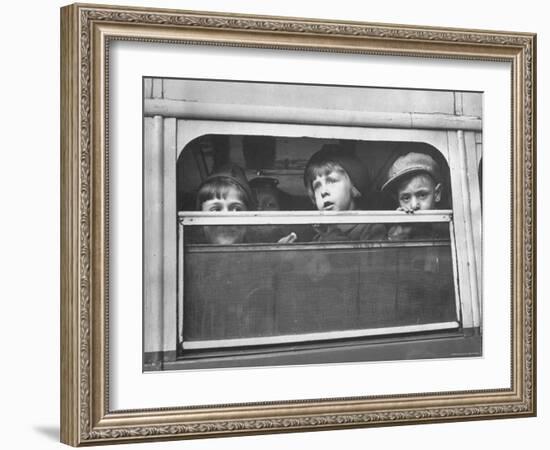 Children Being Evacuated from City During Ongoing German Bombing Blitz, aka the Battle of Britain-Hans Wild-Framed Photographic Print