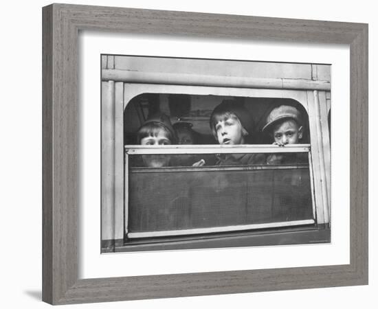 Children Being Evacuated from City During Ongoing German Bombing Blitz, aka the Battle of Britain-Hans Wild-Framed Photographic Print