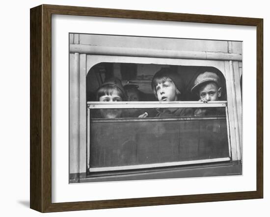 Children Being Evacuated from City During Ongoing German Bombing Blitz, aka the Battle of Britain-Hans Wild-Framed Photographic Print