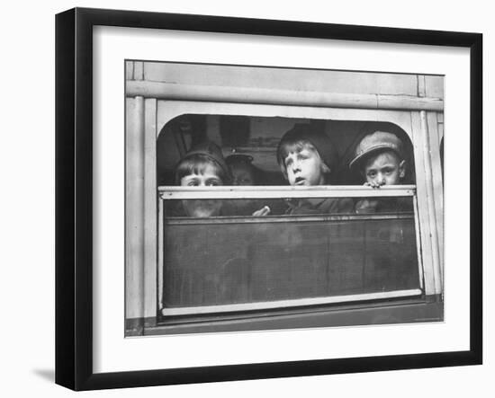 Children Being Evacuated from City During Ongoing German Bombing Blitz, aka the Battle of Britain-Hans Wild-Framed Photographic Print