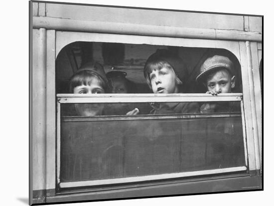 Children Being Evacuated from City During Ongoing German Bombing Blitz, aka the Battle of Britain-Hans Wild-Mounted Photographic Print