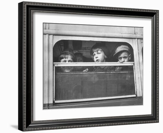 Children Being Evacuated from City During Ongoing German Bombing Blitz, aka the Battle of Britain-Hans Wild-Framed Photographic Print