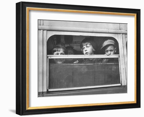 Children Being Evacuated from City During Ongoing German Bombing Blitz, aka the Battle of Britain-Hans Wild-Framed Photographic Print