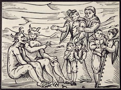 Children Being Initiated into Satanic Rituals, Engraving from Compendium Maleficarum' Giclee Print | Art.com
