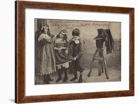 Children Beside a Camera-null-Framed Photographic Print