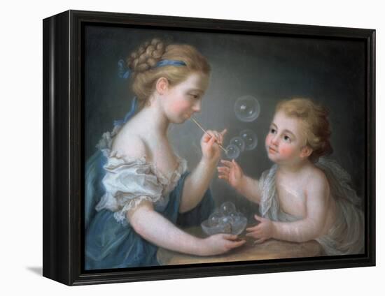 Children Blowing Bubbles-Jean-Etienne Liotard-Framed Premier Image Canvas