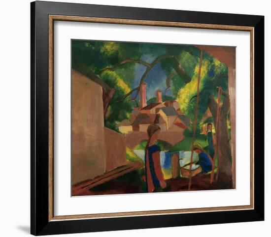 Children by the Fountain-Auguste Macke-Framed Giclee Print