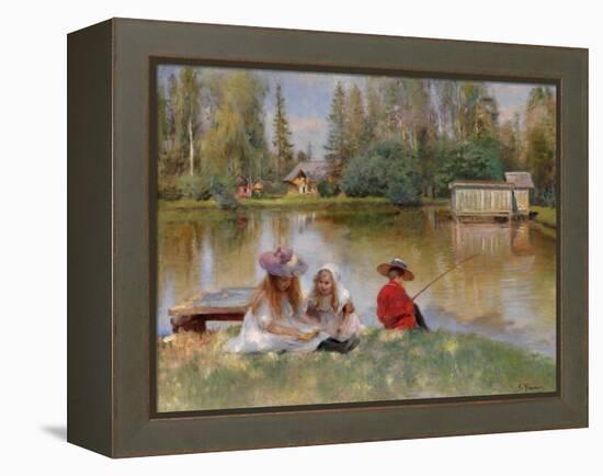 Children by the Lake-Konstantin Yegorovich Makovsky-Framed Premier Image Canvas