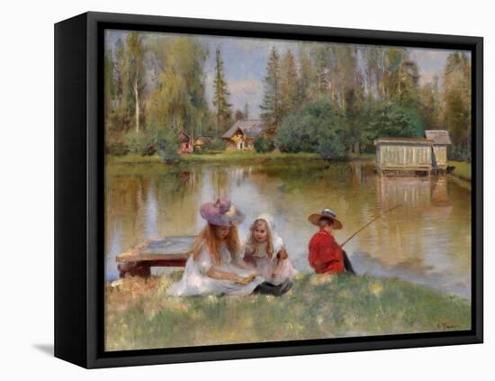 Children by the Lake-Konstantin Yegorovich Makovsky-Framed Premier Image Canvas